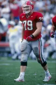 Offensive tackle Matt Stinchcomb Georgia Bulldogs in action 1998 Old Photo
