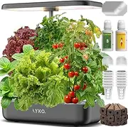 LYKOCLEAN Hydroponics Growing System 12 Pods, Indoor Herb Garden with Grow Light Water Pump Automatic Timer, Smart Indoor Gardening System for Salad Lettuce, Fruit, Vegetable Plant, Grey