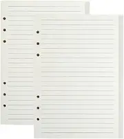Ljxyloog A5 Refill Paper Planner Inserts, 6-Hole Loose Leaf Paper, College Ruled Loose Leaf with Binder Dividers, Punched Notebook Refills for 6-Ring Refillable Binder, 80 Pages (2 Packs)