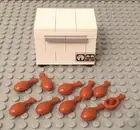 Lego City Home Chest Freezer / Refrigerator Fridge With 10 Drumsticks