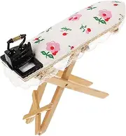 Generic Miniature Dolls House Ironing Table Model Iron Decoration for DIY Mini House Furniture for Photo Props and Room Decor