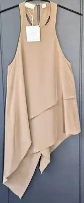 SASS and BIDE Ladies OPPORTUNITY ESCAPE Khaki Sleeveless SILK TALES Size AU6 NWT