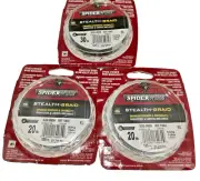3 new SPIDERWIRE STEALTH-BRAID MOSS GREEN 2/ 20lb + 30lb 125 YD ea