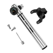 WEST BIKING Bicycle Air Pump Tire Inflator Ball Pump With Pressure Gauge Silver