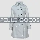 Women White Vinyl Trench Coat Shiny Gothic PVC Emo Top quality White Coat
