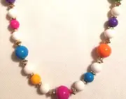 Genuine Lucite Necklace 24" Medium Jewelry Beads Women