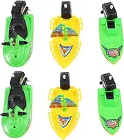 KONTONTY Bath Toys Boats Set 6 Pack Plastic Sailing Toys for Boys and Girls Safe for Toddlers Play Random Color