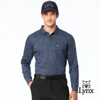 在飛比找Yahoo奇摩購物中心優惠-【Lynx Golf】男款歐洲進口布料純棉絲光滿版幾何線條造