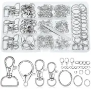 460PCS Keychain Making Kit, Key Chain Clips with Key Rings Bulk, Metal Lobste...