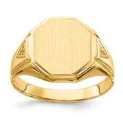14K Yellow Gold 12.5X11.5mm Open Back Diamond Men'S Signet Ring Mounting