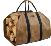 Waxed Canvas Firewood Carrier, Heavy Duty Firewood Log Carrier, Classic Durab...
