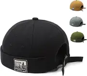 [Moorle] Docker Hat, Men's Summer Docker Cap, Adjustable (Approx. 54-62 cm), 100% Cotton Docker Hat for Women