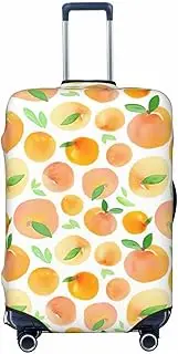 [CADREWY] Peach Print Travel Suitcase Cover Luggage Protector with Elastic Anti Scratch for Carry On, Black, Small