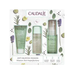 CAUDALIE歐緹麗 毛孔淨化三件組(葡萄籽抗皺活膚精華30ml+活性爽膚水50ml+葡萄籽毛孔淨化抗痘潔面凝膠30ml)_國際航空版