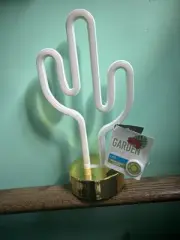 NEON Green Cactus LED Garden Party Light Decor Back Yard, Bar, Man Cave