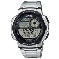 在飛比找蝦皮商城優惠-【CASIO】10年電力世界城市野外風格不鏽鋼電子錶(AE-