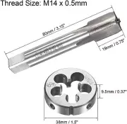 M14×0.5 HSS Metric Tap And Die Set,Thread Tap + Round Die Right Hand HSS Taper