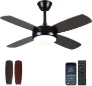 Ceiling Fans with Lights - 42" Black Outdoor Ceiling Fan with Light and Remot...