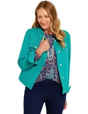 [Fella Hamilton] Collared Suzy Jacket in Emerald