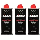 3 x GENUINE Zippo Cigarette Lighter Premium FLUID Fuel Petrol Refill 125ml