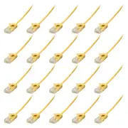 20x Connect Cable Ultra Slim Male CAT6 Network Ethernet Cable Connector 1m YLLW