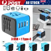 International Travel Adapter Universal Power Adapter 3USB &Type-C Converter Plug