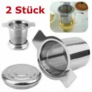 2X Tea Infuser Lid Tea Mesh Strainer Stainless Steel Teapot Infuser Mesh Tea Cup