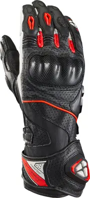 Ixon Tornado Air Motocycle Gloves, black-white-red, Size L for Men Black White Red