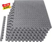 APM002GY-2 Interlocking Foam Tiles Puzzle Mats: EVA Gym Mat Flooring Exercise E