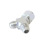 Aeroflow Y-Block Female Swivel 1 X -8 AN Inlet To 2 X -6 AN Outlets Silver