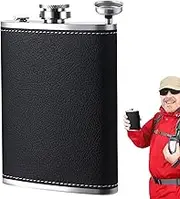 Drinking Hip Flask - 8oz Hip Flask Stainless Steel Alcohol Flask with Funnel | Portable Glitter Liquor Flask Leak-Proof Drinking Pot for Whisky