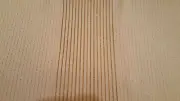 Town House white cream gold thread linen 52" square tablecloth + 4 npkn set New