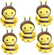 Gadpiparty 5Pcs Cute Plush Bee Keychain Bag Charm Adorable Stuffed Animal Pendant for Backpacks and Bags Eye Catching Bee Decoration Versatile and Playful Design Present for All Ages