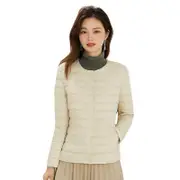 Nevenka Womens Down Jacket Packable Lightweight Two Wear Waterproof Coat-OffWhite