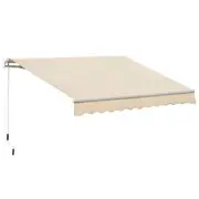 3.5M x 2.5M Manual Awning Canopy Retractable Sun Shade Shelter Winding Handle fo