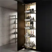 Shearer Tourbillon Rotating Pantry Unit with Soft Close - Adjustable Height - For 600mm Cabinet