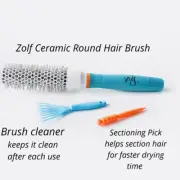 Zolf Professional Ceramic Ionic Round Barrel Blow Dryer Hair Brush 32mm