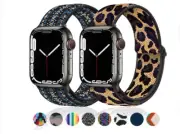 {For Apple Watch} Weaved Loop Elastic Band Strap SE 9 8 7 6 Ultra -(38-49mm)