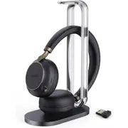Yealink BH76 Bluetooth On-Ear ANC Headset with Charging Stand - Teams Certified [BH76 + CHARGING STAND MS BLK]