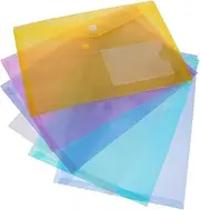 NOLITOY Document Bag Set 30pcs Office File Storage Bags Snap Button A5 Size Portable Document Holder for Receipts Random Color