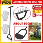 Garden Lawn Aerator with 12 Iron Spike & Edger for Yard Seeding Farm Sidewalk AU
