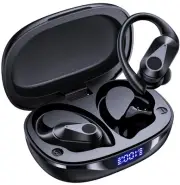 Wireless Earbuds, 90H Playtime Bluetooth Headphones, Over Ear Buds with LED D...