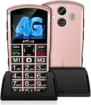 artfone A400 4G Senior Mobile Phone Without Contract, 2.4 Inch Colour Display, Large Button Mobile Phone with Charging Station, SOS Emergency Call Function, Torch, 2MP Camera, Stereo Speaker, Time