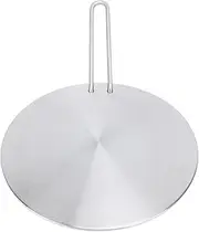 Heat Diffuser Plate for Induction Cooktop, Gas Stove, Electric Stove, Stainless Steel Pan Heat Protector with Detachable Handle, Gas Hot Plate Round Induction Adapter Plate (18#)