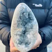 4.5lb Large Natural Blue Celestite Crystal Geode Quartz Cluster Mineral Specime
