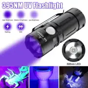 Mini 395nm UV Light LED flashlight 5-mode Torch Magnetic Lamp USB Rechargeable