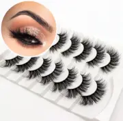 Veleasha False Eyelashes Wispy Faux Mink Lashes Fluffy Handmade Fake Eyelashes N