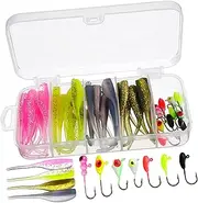 GANAZONO 40Pcs Fishing Lures Kit with Storage Box Realistic Saltwater and Freshwater Bait Tackle Accessories for Ocean and River Fishing Enthusiasts