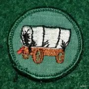GIRL SCOUT BADGE - FOLKLORE - CHEESECLOTH BACK - FREE SHIPPING