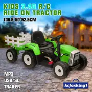 Electric Kids Ride On Tractor Farm Toy Tractor Set MP3 Radio Tractor Toy Green